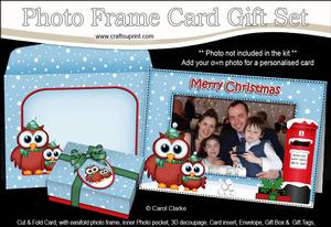 Xmas Owls Easicut Photo Frame Card Gift Set
