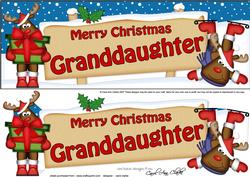 Xmas Granddaughter Rudolph Signpost Lge Dl Decoupage