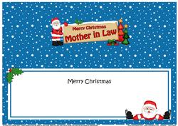 Xmas Mother in Law Santa Signpost Large Dl Insert