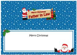 Xmas Father in Law Santa Signpost Large Dl Insert