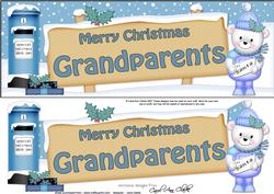 Xmas Grandparents Teddy Ed Signpost Lge Dl Decoupage
