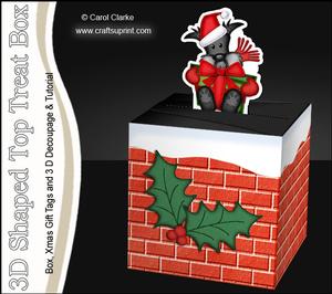 3D Xmas Scottie Dog Shaped Top Gift Box Mini Kit