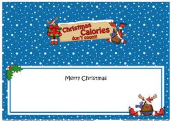 Xmas Rudolph Christmas Calories! Signpost Lge Dl Insert