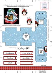Penguin 3D Xmas Treat Box Tree Decoration Easifold Frame
