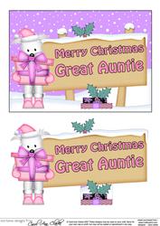 Xmas Great Auntie Westie Dog Signpost 5x7 Easicut Decoupage