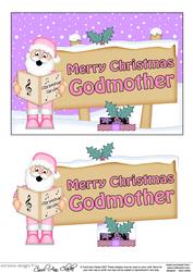 Xmas Godmother Santa Signpost 5x7 Easicut Decoupage