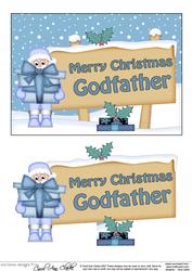 Xmas Godfather Santa Signpost 5x7 Easicut Decoupage