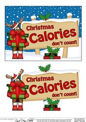 Xmas Christmas Calori Rudolph Signpost 5x7 Easicut Decoupage
