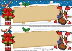 Xmas Blank Rudolph Large Dl & 3D Decoupage