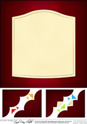 8 x 8 Blank Red Wine Label Scalloped Corner Topper