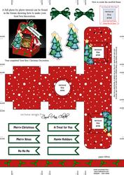 Trees 3D Xmas Treat Box Tree Decoration Easifold Frame