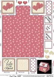 Romantic Hearts 3D Fancifold Treat Favour Box
