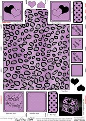 Leopard Print Hearts 3D Fancifold Treat Favour Box
