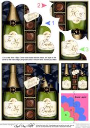 Birthday Twin Brother Champers N Chocs Shell Edged Stacker