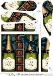 Mr & Mr Champers N Chocs Fan Pyramage Topper