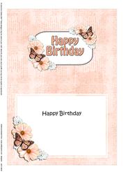 5x7 Birthday Flowers & Butterflies Matching Insert
