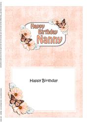 5x7 Birthday Nanny Flowers & Butterflies Matching Insert
