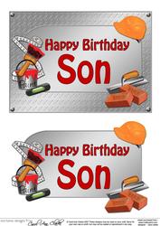 5x7 Birthday Son Handyman Tools 3D Decoupage
