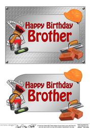 5x7 Birthday Brother Handyman Tools 3D Decoupage