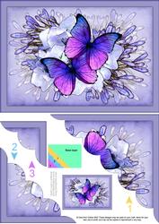 A5 Butterflies N Flowers Scallop Corner Side Stacker