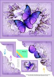 A5 Butterflies N Flowers Scallop Corner Side Stacker