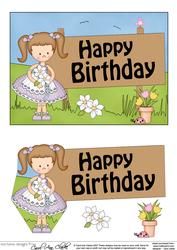 5x7 Girlz Liz's Flowers Birthday 3D Step by Step Decoupage