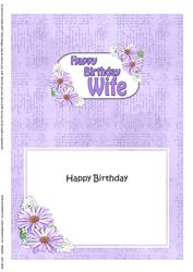 5x7 Birthday Wife Daisies Matching Insert