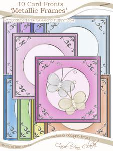 Sorbet Baby Square 'silver Metallic Frame' Card Fronts Kit