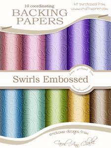 'swirls Embossed' Backing Paper Kit - Pretty Daisy Colours