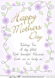 A4 Mothers Day Greeting in Floral Frame