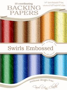 'swirls Embossed' Backing Paper Kit - Men's DIY Colours