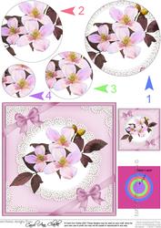 Clematis and Lace Circle Pyramage Topper