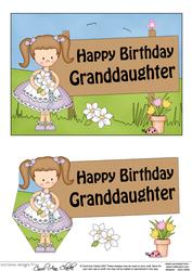 5x7 Girlz Liz Birthday Granddaughter 3D Step by Step Decoup