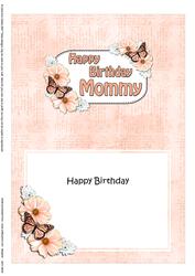 5x7 Birthday Mommy Flowers & Butterflies Matching Insert