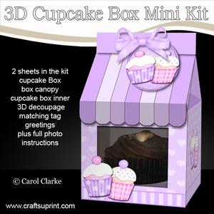 3D Cupcakes Milk Carton Cupcake or Treat Box Mini Kit