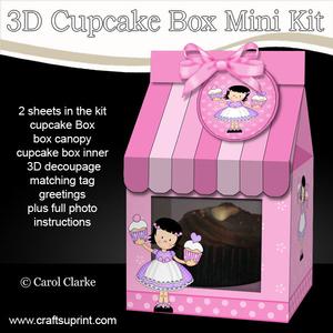 3D Girlz Suzi Milk Carton Cupcake or Treat Box Mini Kit