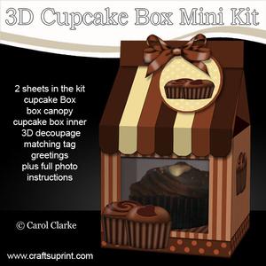 3D Chocolate Milk Carton Cupcake Treat Box Mini Kit