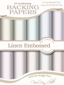 'linen Embossed' Backing Paper Kit - Shades of White