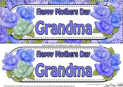 Large Dl Mothers Day Grandma Roses Card & 3D Decoupage