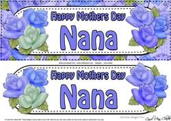 Large Dl Mothers Day Nana Roses Card & 3D Decoupage