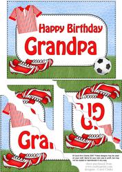 5x7 Football Birthday Grandpa Scallop Corner Stacker