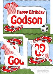 5x7 Football Birthday Godson Scallop Corner Stacker