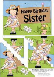 5x7 Girlz Suzi Birthday Sister Scallop Corner