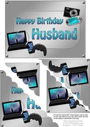 5x7 Gadgets N Gizmos Birthday Husband Scallop Corner Stacker