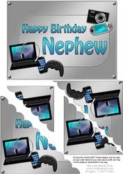5x7 Gadgets N Gizmos Birthday Nephew Scallop Corner Stacker