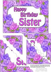 5x7 Time for Roses Birthday Sister Scallop Corner Stacker