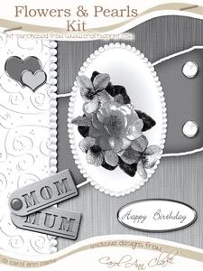 Flowers and Pearls in Jet Kit with Step by Step Decoupage