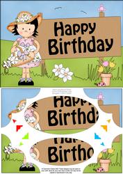 A5 Girlz Suzi Birthday Scallop Corners and Pyramage