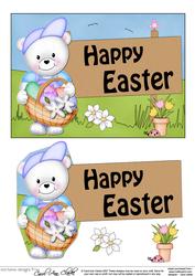 5x7 Teddy Ed Easter Easicut 3D Decoupage