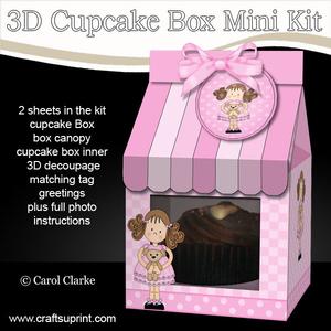 3D Girlz Zoe Milk Carton Cupcake or Treat Box Mini Kit